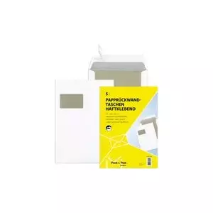 Mailing envelope MAILmedia white with cardboard back and window, self-adhesive strip, 120 g/m²