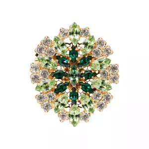 Broša "Pavasaris (Emerald / Peridot)" ar Swarovski™ kristāliem