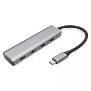 Digitus DA-70246 interfeisa centrmezgls USB 3.2 Gen 1 (3.1 Gen 1) Type-C 5000 Mbit/s Pelēks