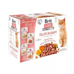 Влажный корм для кошек Brit Adult филе в соусе, 12 × 85 г