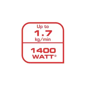 Up to 1.7 kg per minute