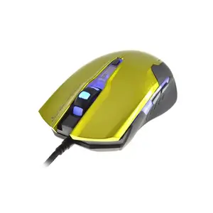Spēļu pele e-blue Auroza G — labrocīga, optiskā 3000 DPI, USB Type-A, 6 pogas, dzeltena/melnā