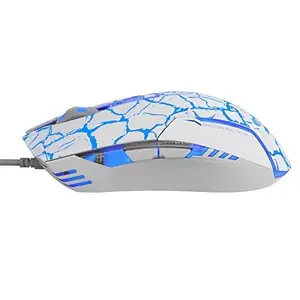 Spēļu pele e-blue EMS624WHCAIU — optiskā, USB Type-A, 2500 DPI, 6 pogas, ritenītis, zils/balts