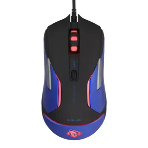 Spēļu pele e-blue Auroza V2 — optiskā, 5000 DPI, USB Type-A, 6 pogas, melna
