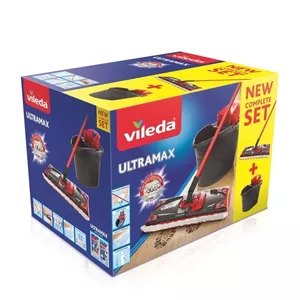 Vileda Ultramax Mop Set beržamā suka Sauss/slapjš Melns, Sarkans