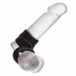 CalExotics Dual Magnum Ring D-233068 — чёрное силиконовое двойное кольцо для пениса и яичек