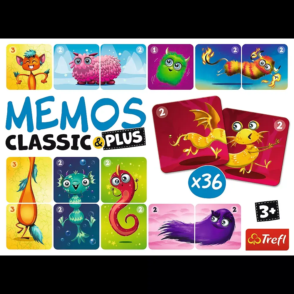 TREFL Memo Game Classic Plus Cute Monsters 02273T Photo 2