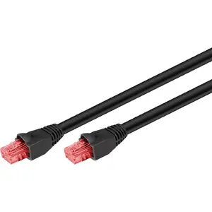 Network cable GOOBAY 55437 Cat6 U/UTP black 50 m RJ-45–RJ-45