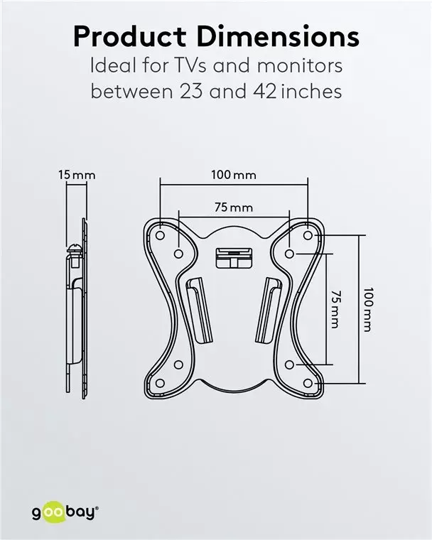 Goobay TV sienas stiprinājums Basic Fix Izmērs S Photo 8