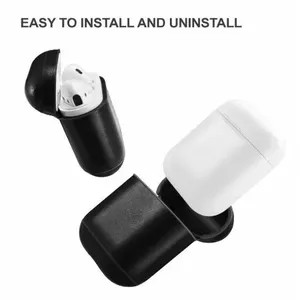 Aizsargvāciņš Evelatus Apple AirPods — āda, melns