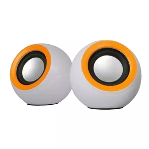 Omega OG116BWO 2.0 Channel Wired Computer Speakers, 5 W, Orange and White
