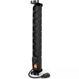 Rack PDU Acar HSK DATA acar S8 FA RACK — 8 AC rozetes, 230 V, kabelis 3 m, melns