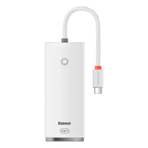 Baseus Lite sērijas HUB USB C tipa adapteris - 4x USB 3.0 25cm, balts (WKQX030302)