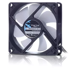 Fractal Design Silent Series R3 80 mm Datora korpusam Ventilators 8 cm Melns, Balts