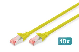 DIGITUS CAT 6 S/FTP tīkla kabelis 3 m dzeltena RJ-45 vīrietis pret vīrieti 10 gabali DK-1644-030-Y-10