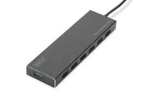 Digitus USB 3.0 Office Hub 7-Port with USB 3.2 Gen 1 Type-A Interface 5000 Mbit/s Aluminium Grey