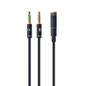 Gembird !Adapter audio stereo 3.5mm mini Jack/4PIN/ аудио кабель 0,2 m 3,5 мм 2 x 3.5mm Черный