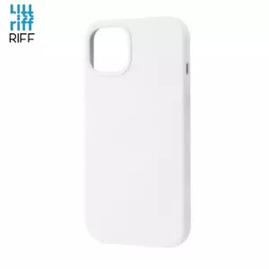 Phone case Riff Silicone Case for iPhone 13 Pro Max with soft fiber interior, White