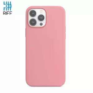 Silicone Case Riff for iPhone 13 Pro Max — Light Rose, Soft Fiber Inside