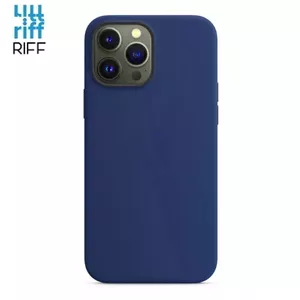 Silicone Case Riff for iPhone 13 Pro Max — Soft Fiber Inside, Dark Blue