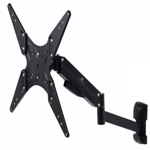 TV gas spring bracket MACLEAN MC-784 for 32–55 inch TVs, adjustable tilt and height, max load 21 kg, wall mount, black