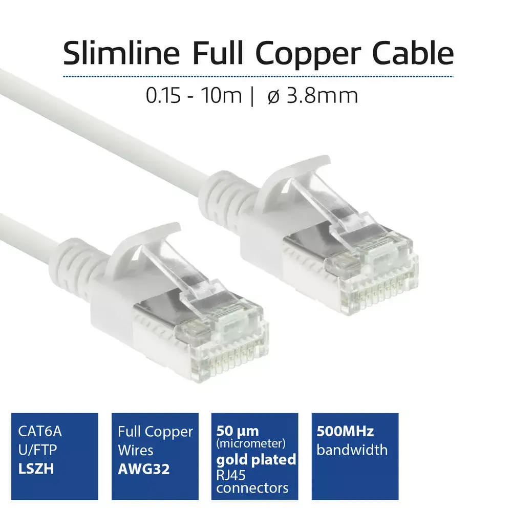 ACT White 3 meter LSZH U/FTP CAT6A patch cable Photo 3