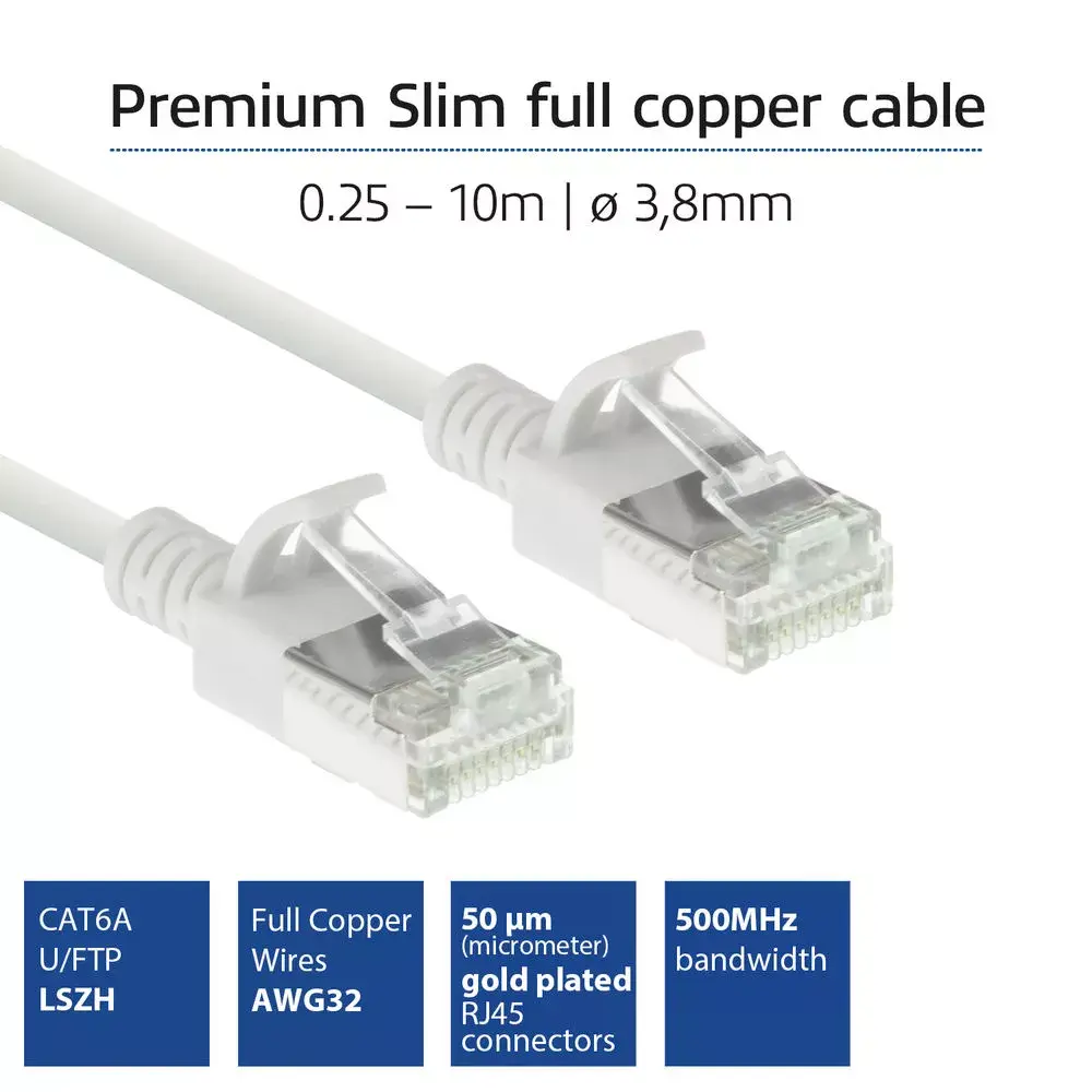 ACT White 2m LSZH U/FTP CAT6A patch cable Photo 3