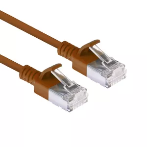 ACT Brown 0.5m LSZH U/FTP CAT6A Patch Cable Snagless RJ45