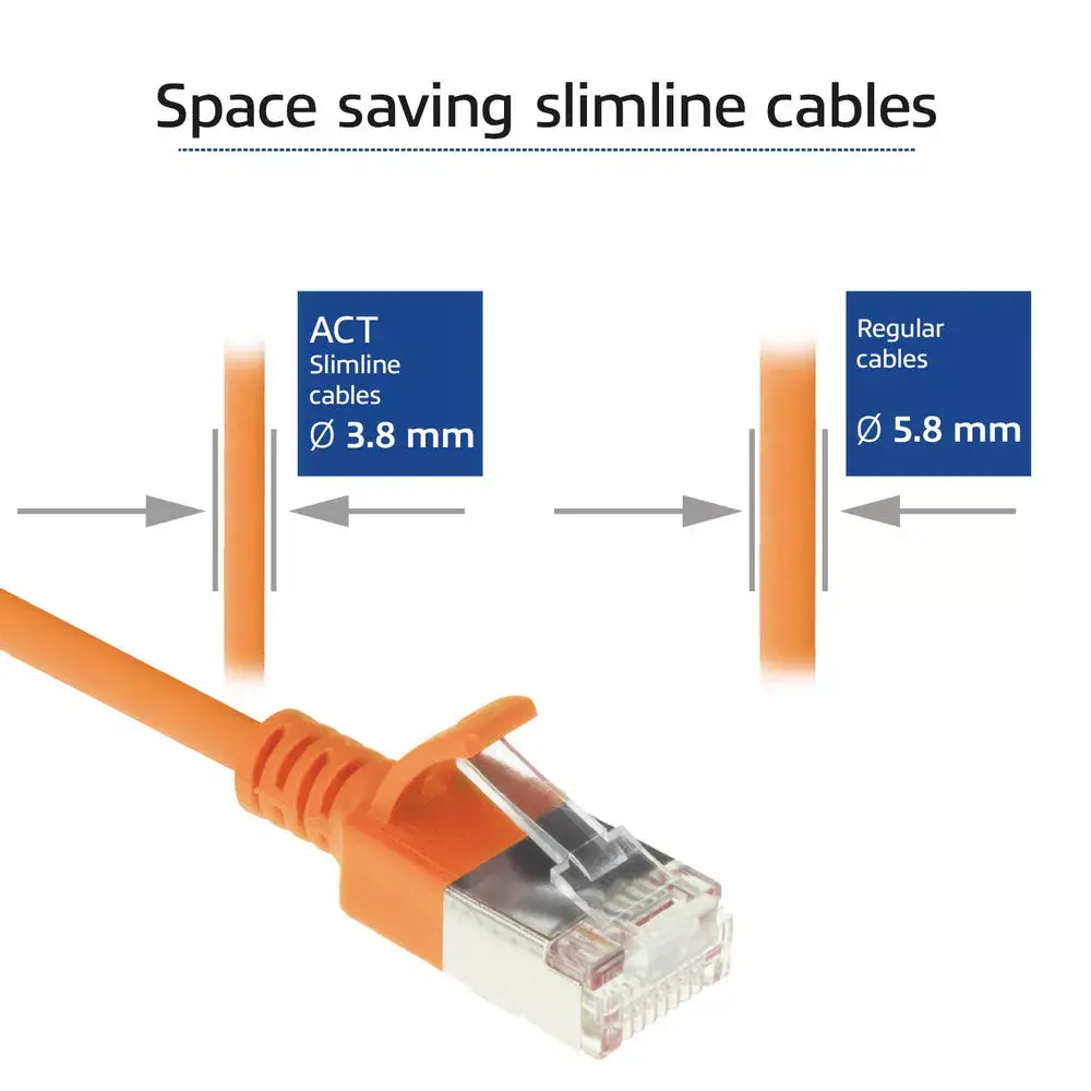 Патч-кабель ACT Orange 7м LSZH U/FTP CAT6A Photo 4