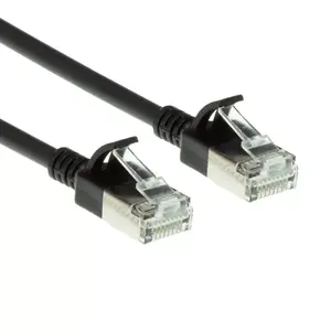 ACT Black 0.15m LSZH U/FTP CAT6A Patch Cable Snagless RJ45