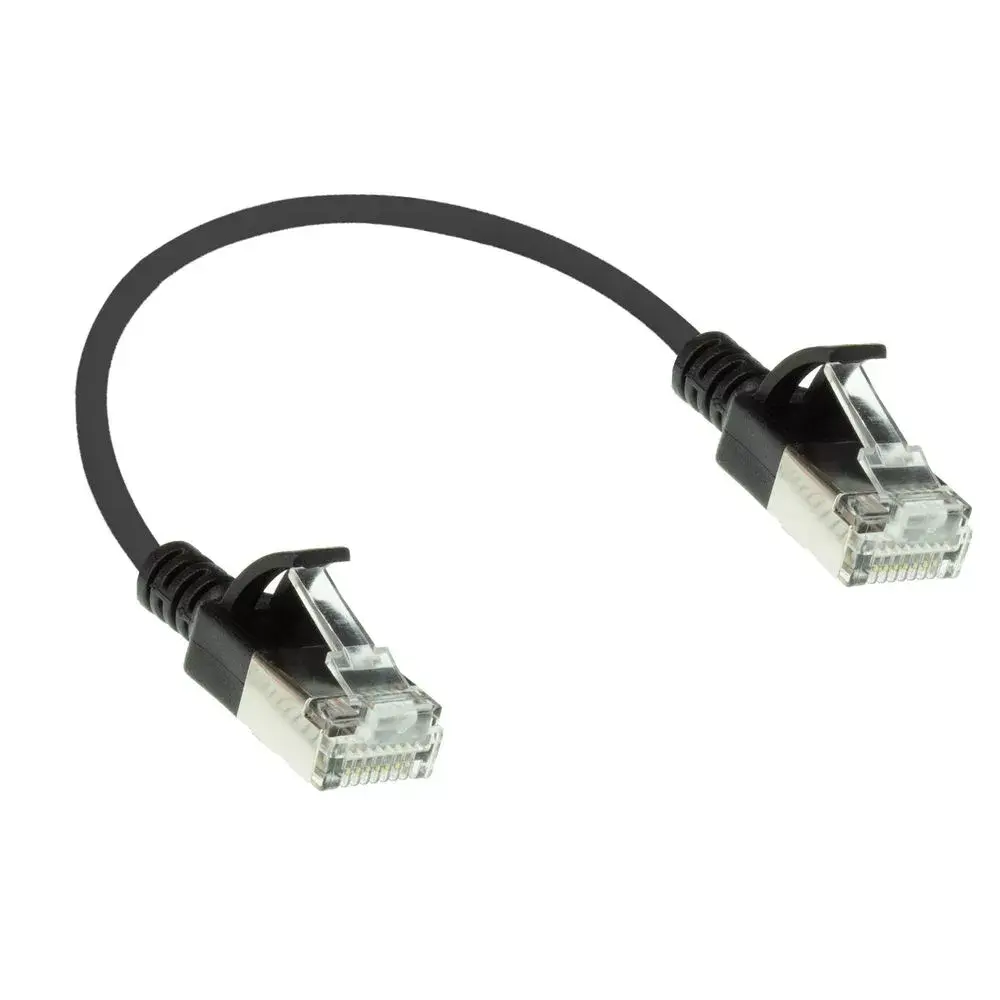 ACT Black 0.15m LSZH U/FTP CAT6A Patch Cable Photo 2