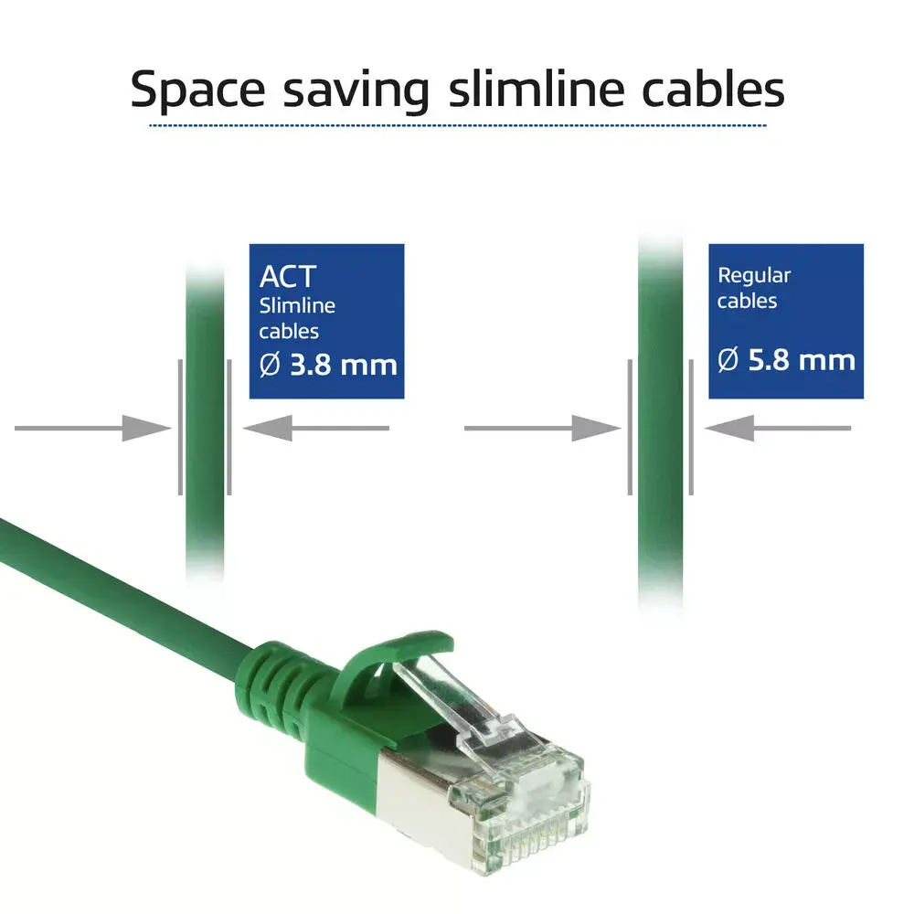 ACT Green 0.15м LSZH U/FTP CAT6A патч-кабель Photo 3