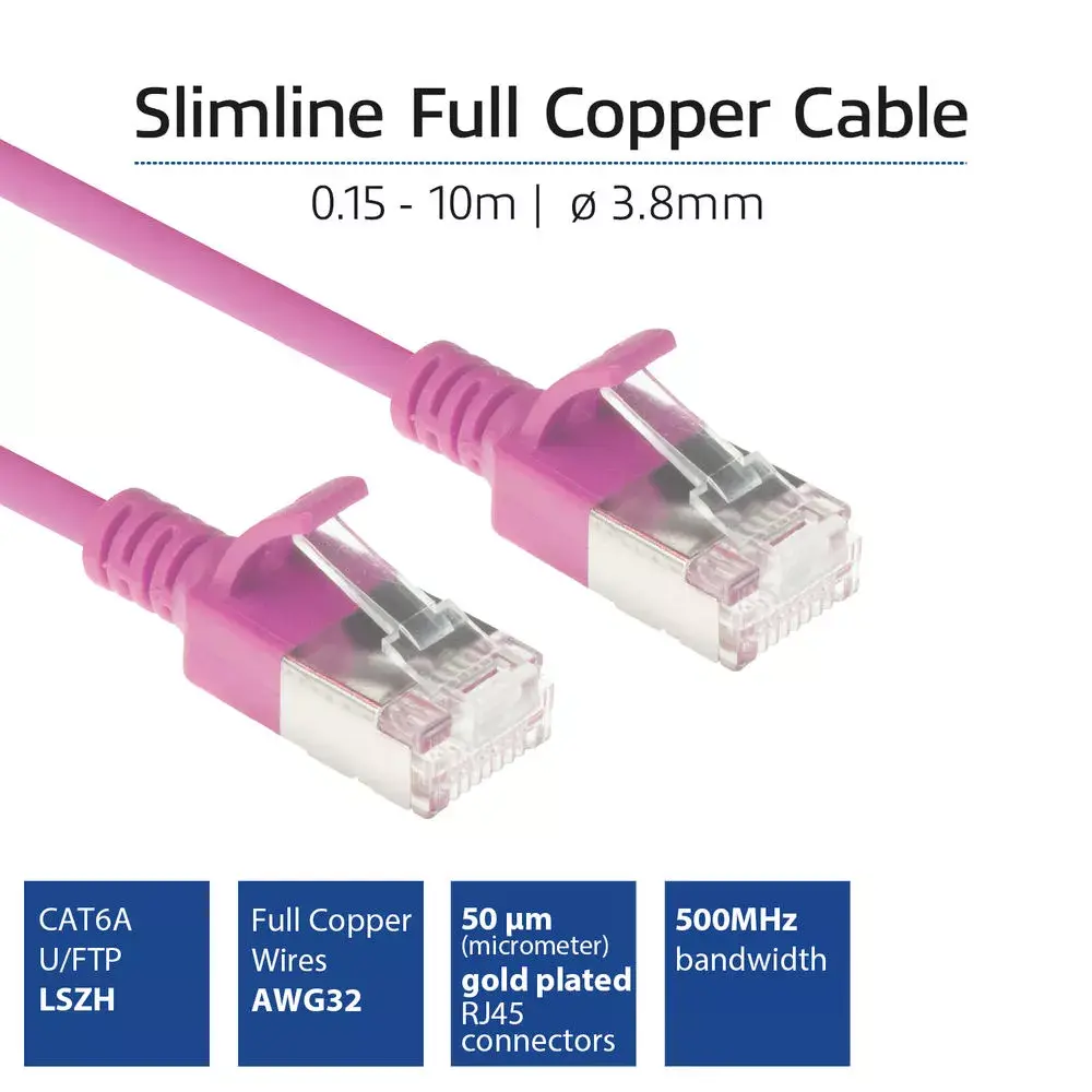 ACT Pink 2 метра LSZH U/FTP CAT6A патч-кабель Photo 3