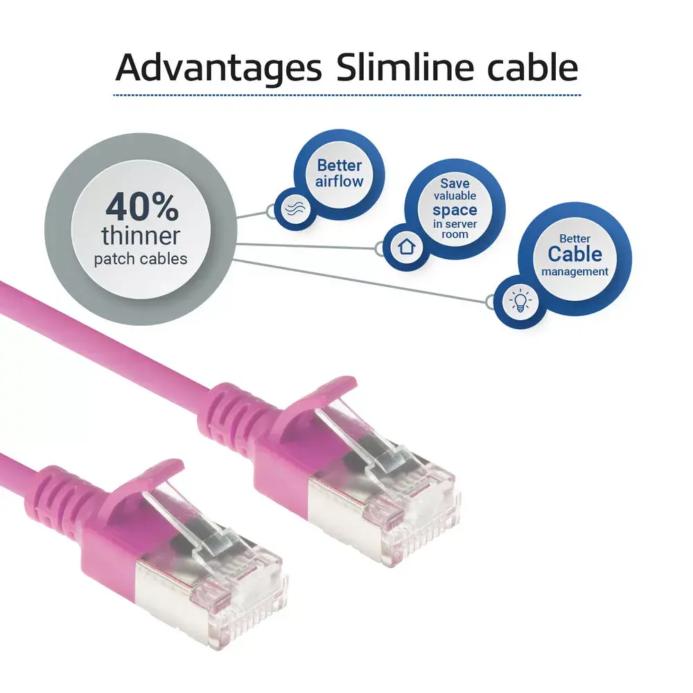 ACT Pink 0.5m LSZH U/FTP CAT6A Patch Cable Photo 5