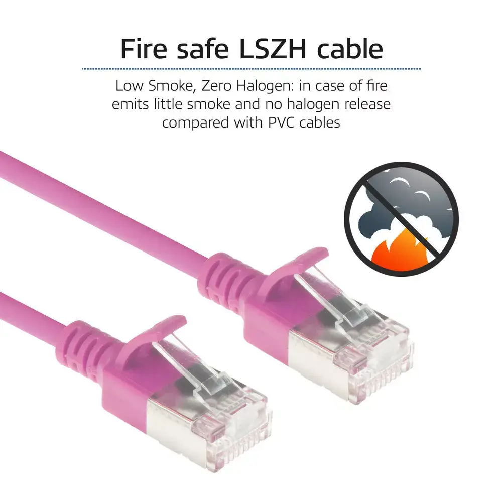 ACT Pink 0.5m LSZH U/FTP CAT6A Patch Cable Photo 7