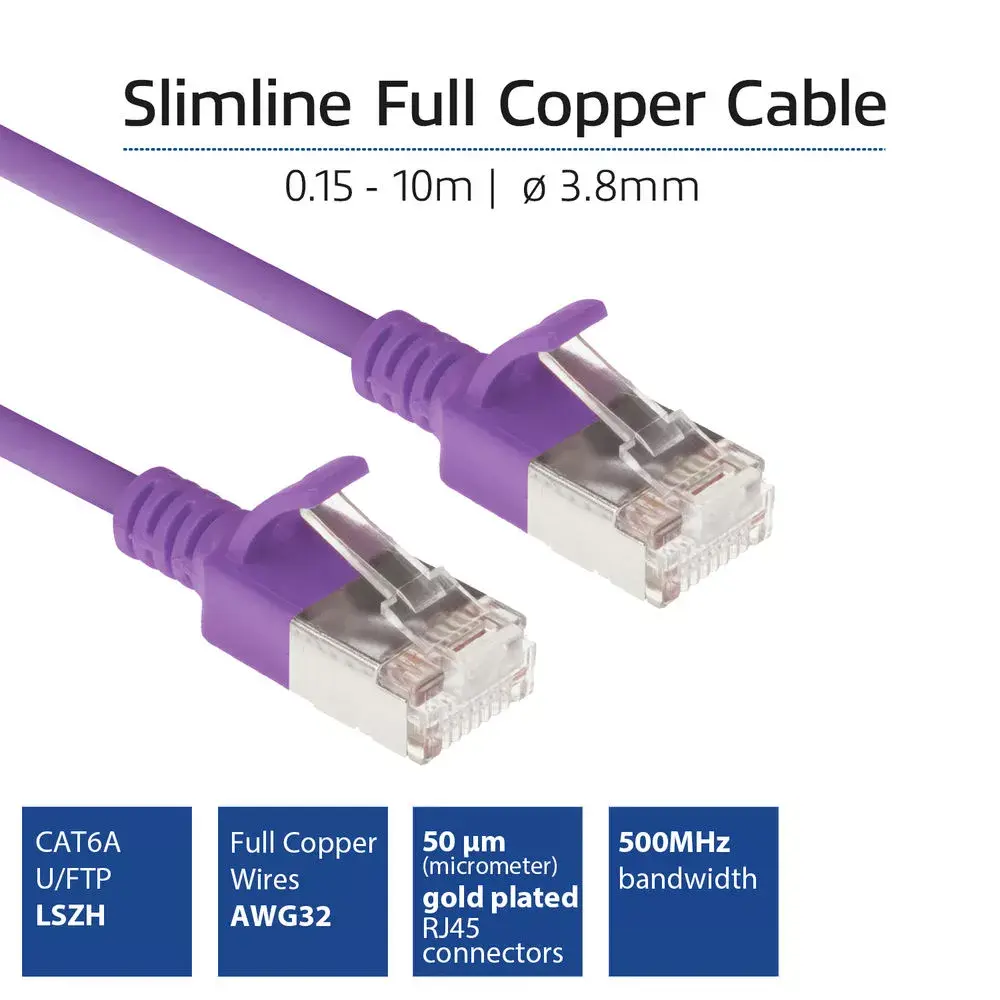 Патч-кабель ACT Purple 0.5м LSZH U/FTP CAT6A Photo 3