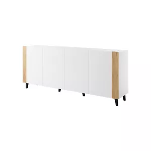 Chest of drawers cama meble FARO 200x42x82 cm white matt with oak craft finish