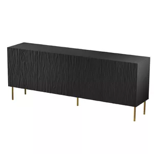 Комод cama meble JUNGLE 190×40.5×74.5 см — черный матовый, ЛДСП, золотистые ножки