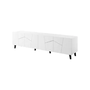 ТВ-тумба Cama Meble ETNA 200x42x52 см белая матовая — столешница из ДСП, белый каркас