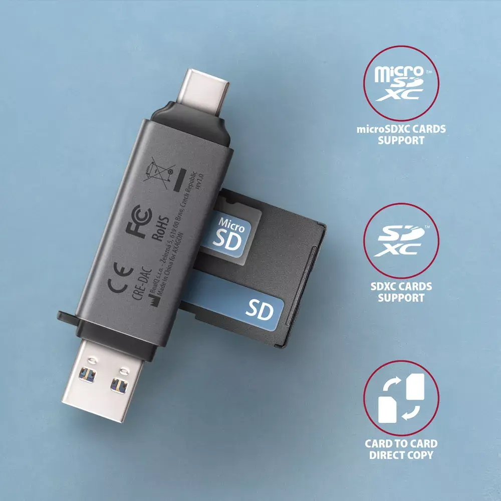Card Reader Axagon CRE-DAC USB-C USB-A Photo 3