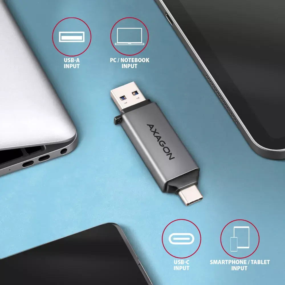 Card Reader Axagon CRE-DAC USB-C USB-A Photo 4