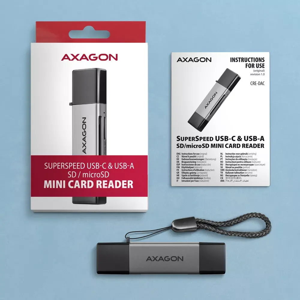 Card Reader Axagon CRE-DAC USB-C USB-A Photo 7
