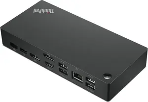 Lenovo ThinkPad Universal Wired USB-C Docking Station with 90W Power Supply, Gigabit Ethernet, 4K Ultra HD Support, Black