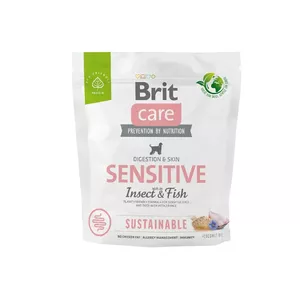Сухой корм для собак Brit Sustainable Sensitive Insect & Fish 1 кг — щадящая составная формула для чувствительных собак