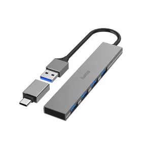 Hama 00200141 interface hub USB 3.2 Gen 1 (3.1 Gen 1) Type-A 5000 Mbit/s Grey