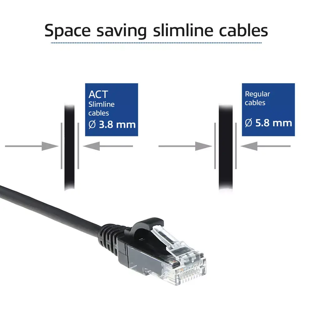 Patch Cable ACT Black 0.15m CAT6 Photo 4