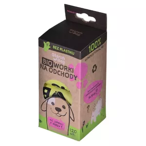 Dog poop bags Starch Bag 8 x 15 — biodegradable dog waste bags, 120 pcs, green