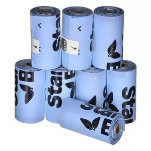 Poop bags Starch Bag 961830 — biodegradable dog waste bags, 8 rolls × 15 bags (120), blue