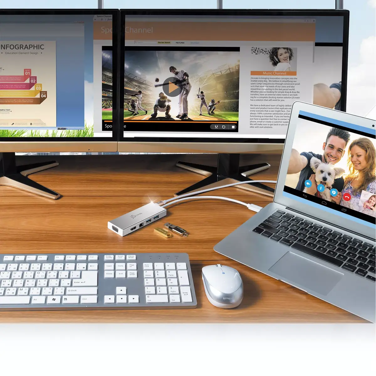 j5create JUD380 USB 3.0 Мини Док Photo 5