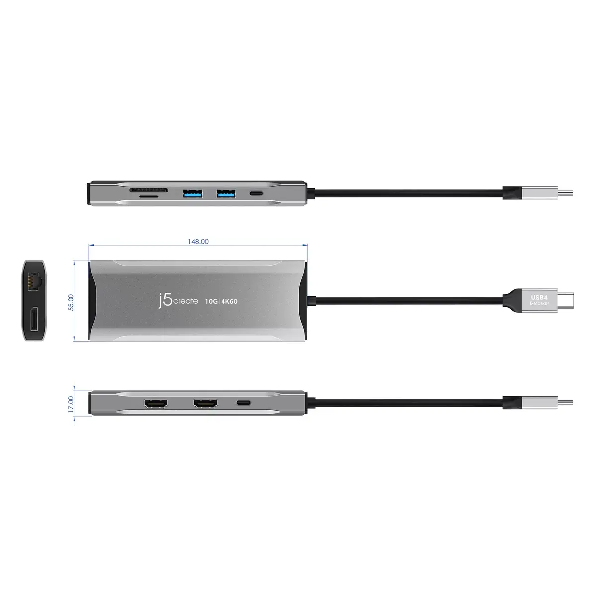 j5create JCD397-N 4K60 Elite USB-C Mini Doks Photo 6